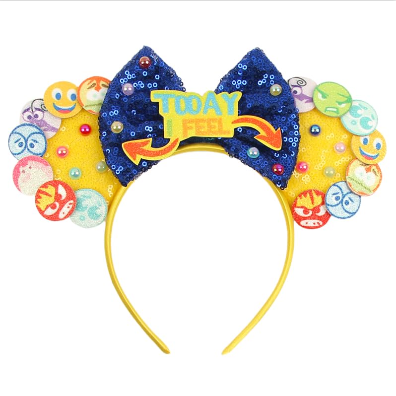 MADO Today I Feel mouse ears headband for women adults kids boys girls,emotion yellow Park mini ears headbands for women kids boys girls (yellow emotion) - Image 1